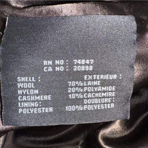 Marc New York Women's Dark Brown Cashmere Blend Mid-Length Winter Coat Size 8 - Picture 11 of 12